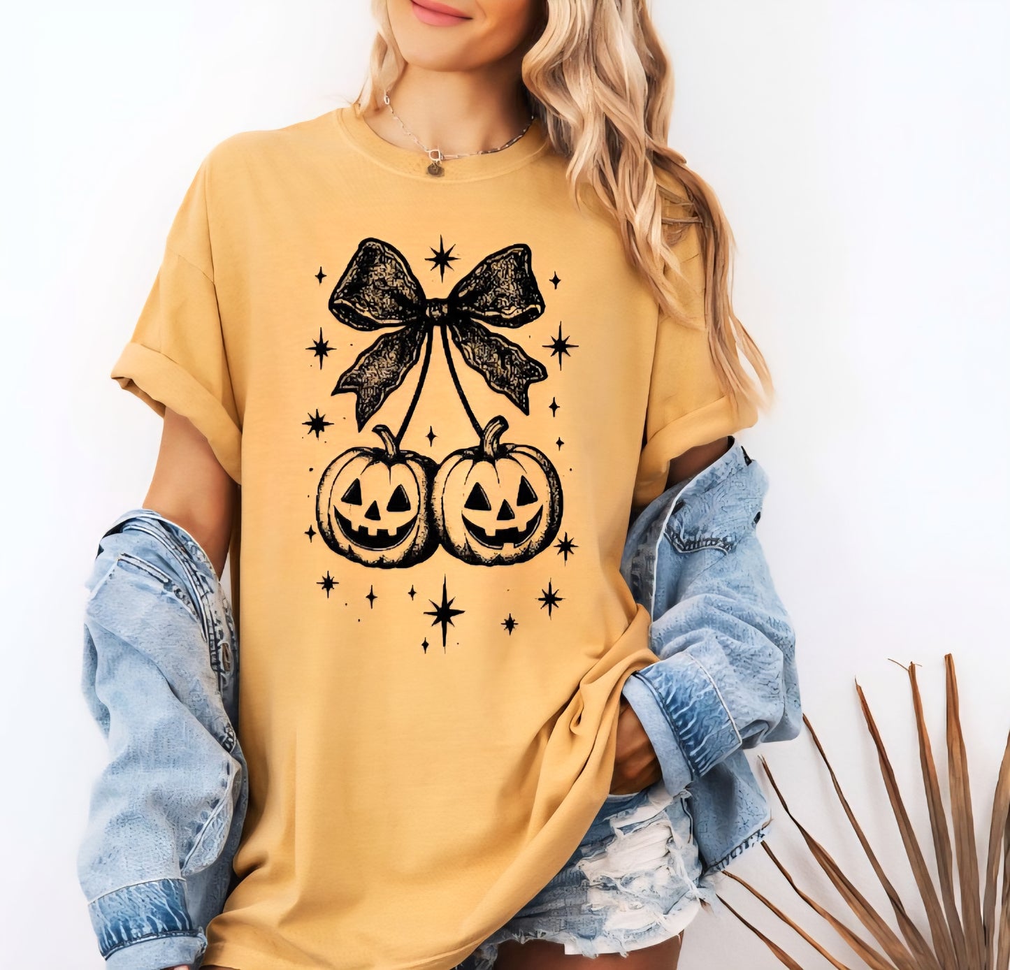 Pumpkin Cherry Bows Graphic Tees and Sweatshirt Fall Halloween