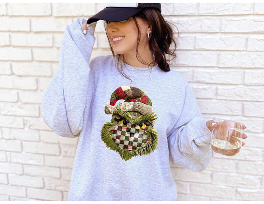 Patchwork Sweatshirt – Gildan Crewneck in Sand & Ash Gray